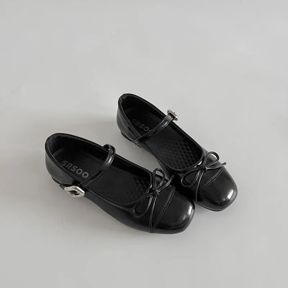 2026 New Spring Vintage Women Ballet Flats Shoes Comfort Round Toe Soft Sole Shoes Elegant Butterfly-knot Dress Grandma's Shoes