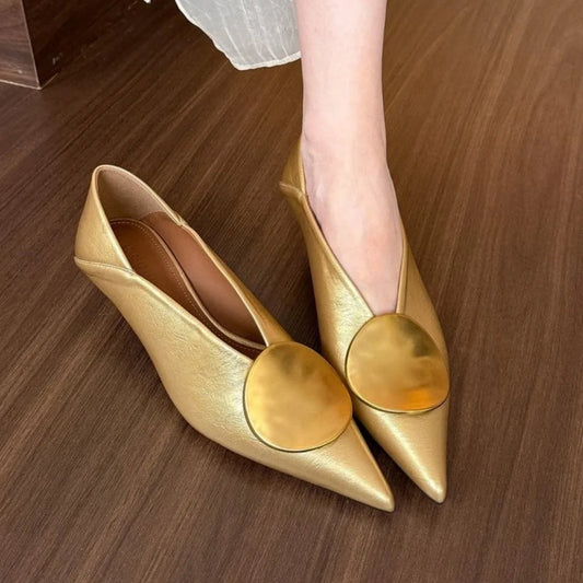 Luxury Women Heeled Shoes Pointed Toe Low Heels Designer Shoes Sexy Dress Fashion Woman Pumps Summer Elegant Zapatos Mujer