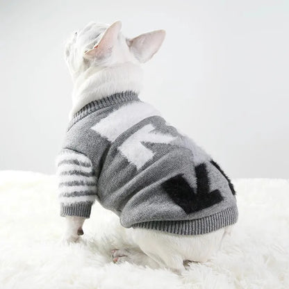 Soft Classic Design Pet Clothing Brand Style Warm Dog Knitted Sweater