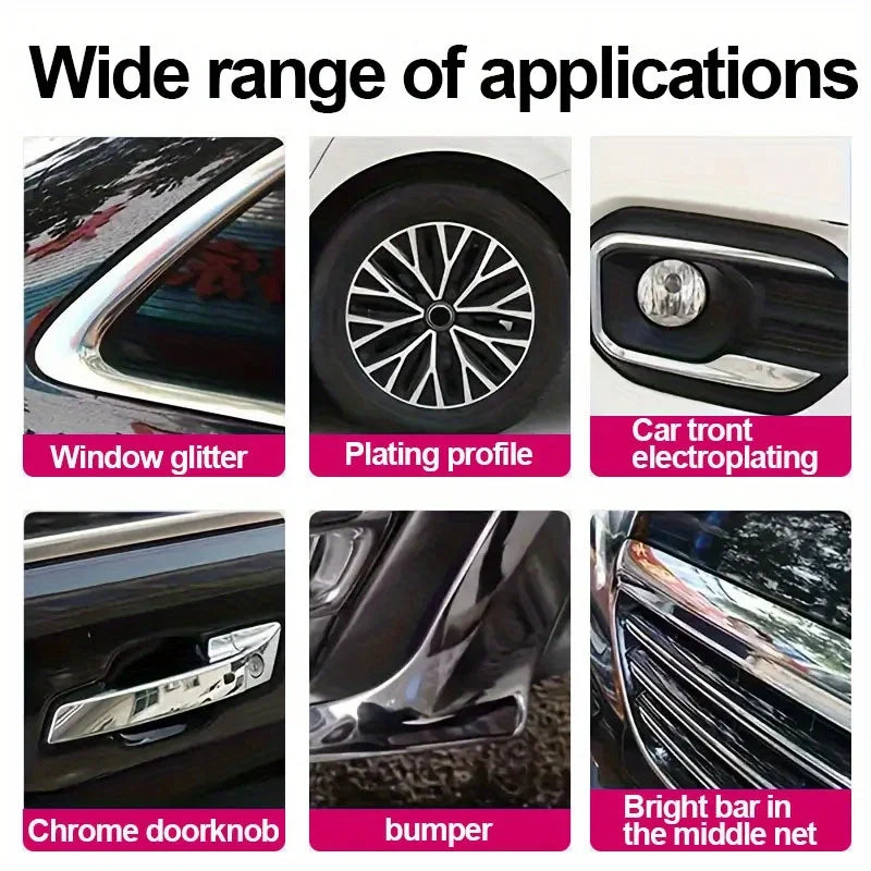 NEW Chrome & Metal Polishing Paste - Car Plating Restoration Cream for Shiny Wheels, Bumpers & MoreChrome & Metal Polishing