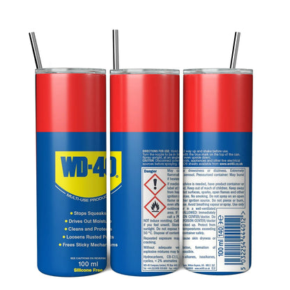 20Oz WD40 Mechanic Oil Stainless Steel Vacuum Double Wall Insulated Tumbler with Lid Cold Hot Drink Coffee Mug Engineer Gifts