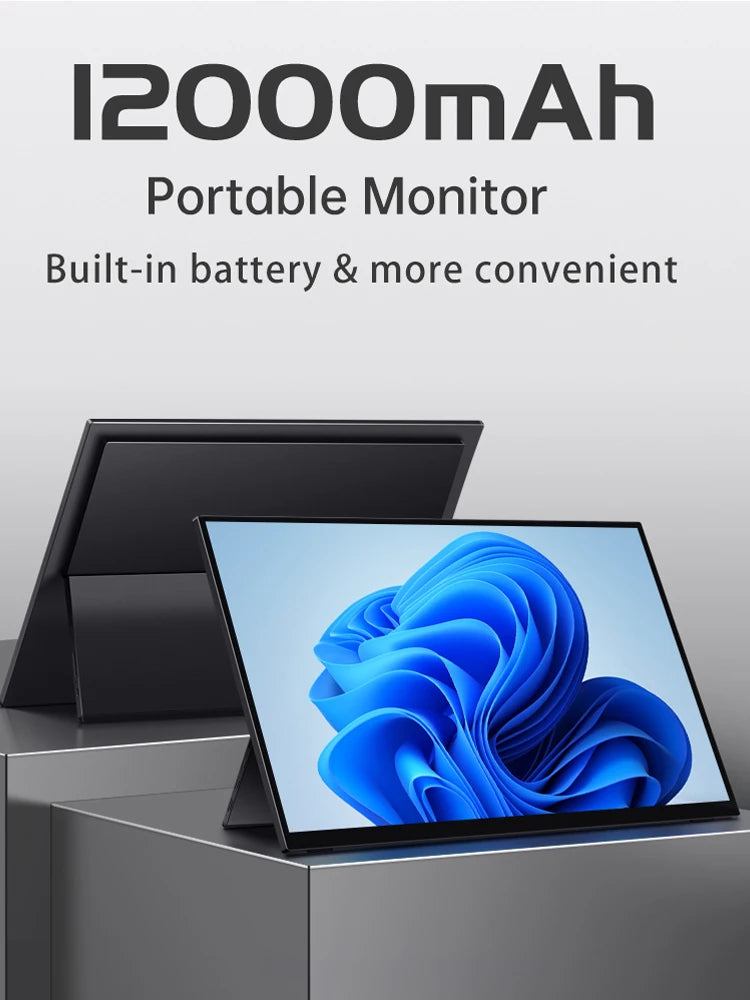 VCHANCE 15.6 Inch Portable Monitor Touchscreen with Battery 72%sRGB 300Nit Display with Stand for Laptop Mac Xbox PS5 Switch