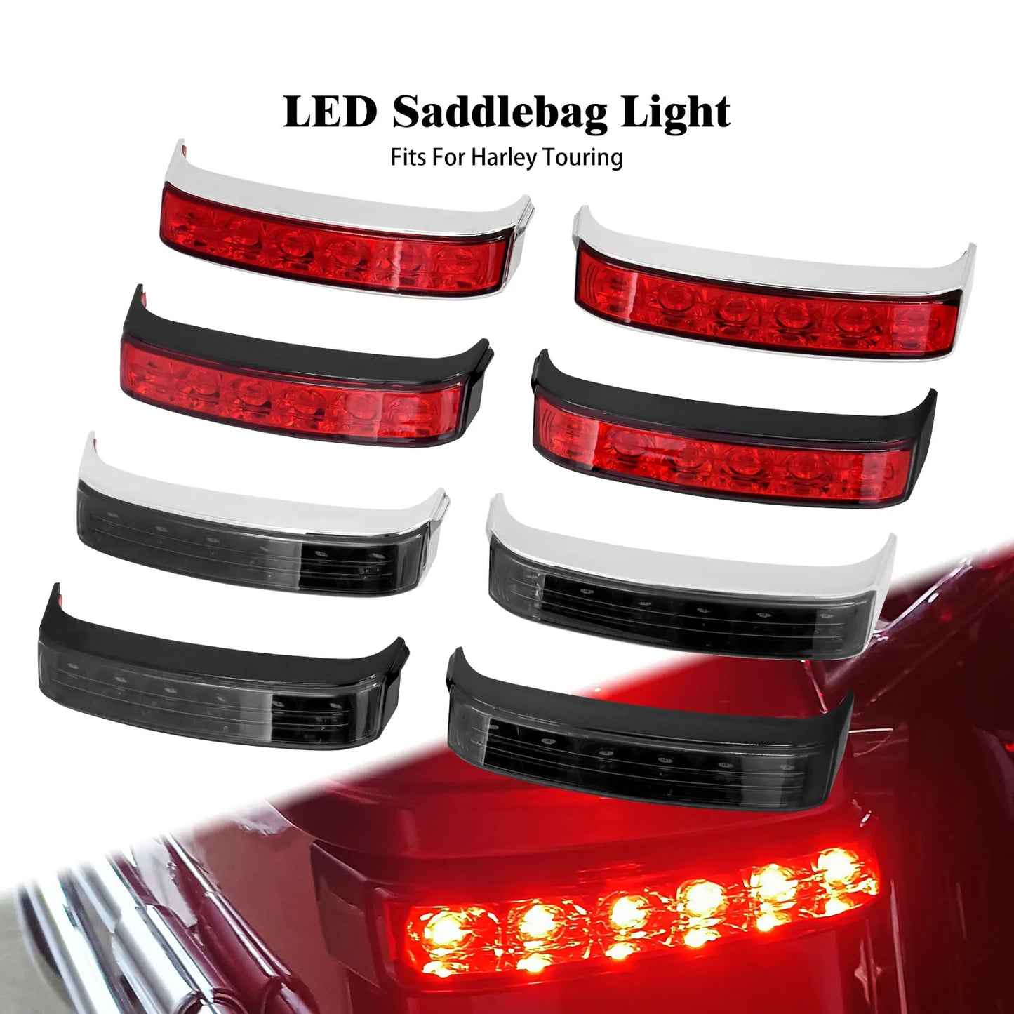 Motorcycle Saddlebag Light LED Turn Lamp Run Brake Lamp For Harley Touring Street Road Glide Road King Ultra Limited CVO 14-2023
