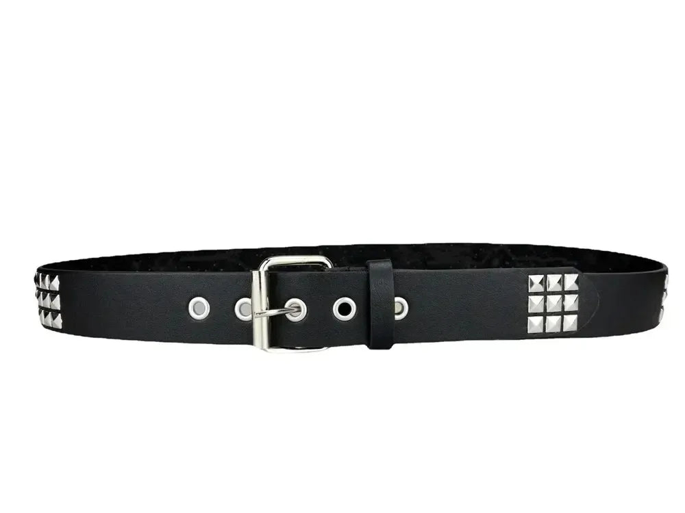 2025 New Square Bead Rivet Belt Metal Pyramid Belt Men and Women Punk Hardware Jeans Belt Y2K Belt Designer Belt Women's Belts