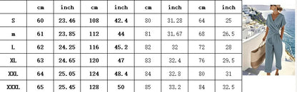 Women's 2 Piece Set Fashion V Neck Short Sleeved Shirt Irregular Pleated Chic Top Casual Trousers Female Outfit Office Suit 2026
