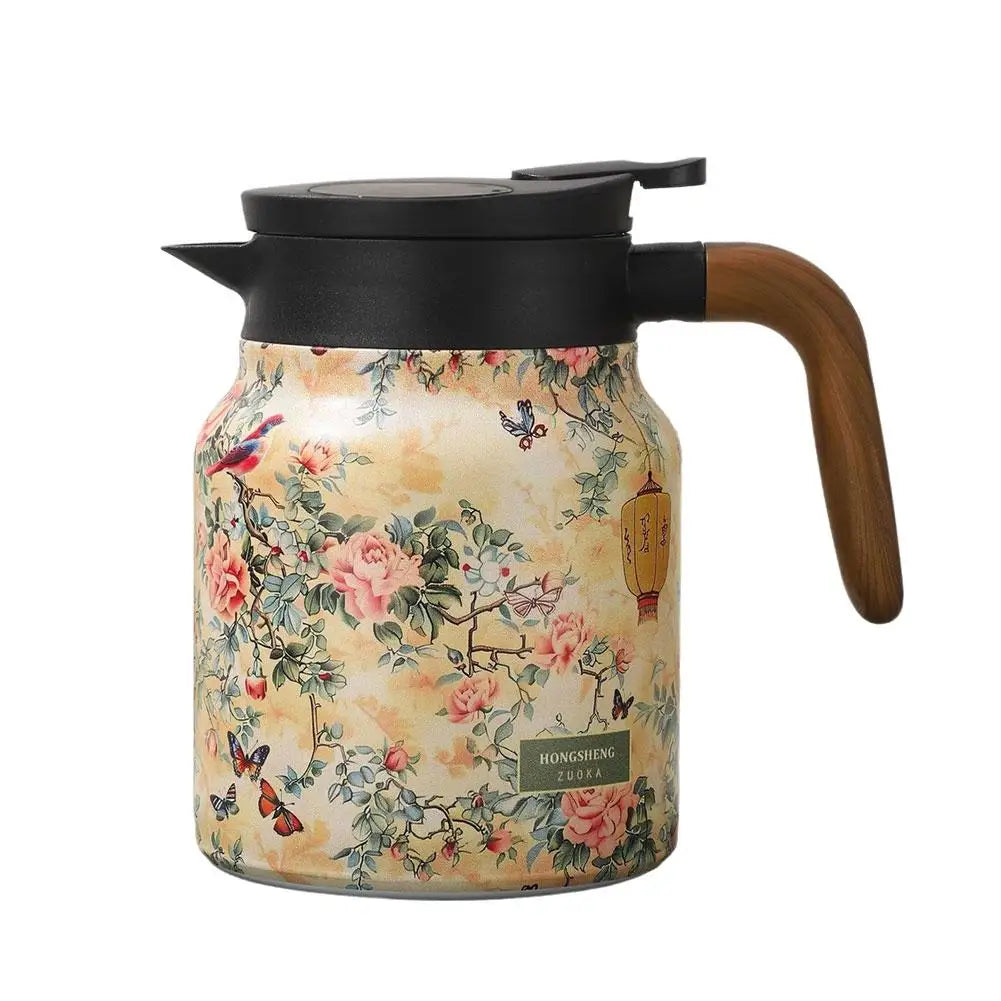 Chinese Style Teapot Steel Tea Kettle Blue and White With Tea Tea Design Maker Porcelain Kettle 1000ml Filter Water K1T4
