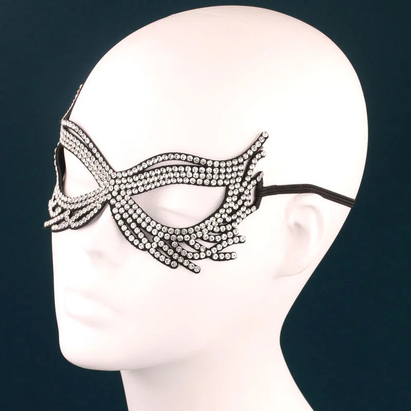 Halloween dance half face mask with holiday party new party accessories with rhinestones