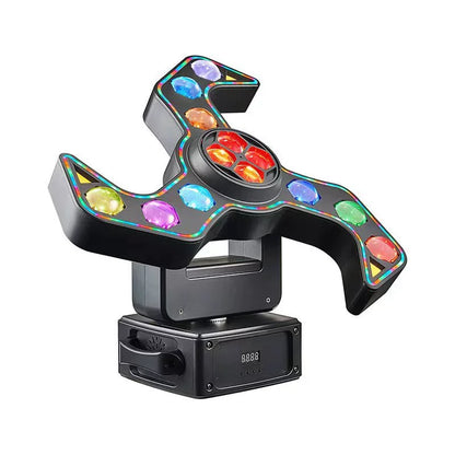 Shuriken Moving Head DJ Lights Rotating 120W RGBW 4 in 1 DJ Equipment Stage Light Strobe for DJ Disco Party Event Stage Effect