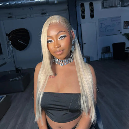 30Inch Blonde Human Hair Wig Straight 613 hd Lace Frontal Wig 13x6 13x4 Body Wave Lace Front Wig Honey Blonde Colored Human Hair