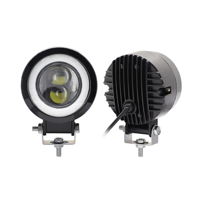 Motorcycle Headlights 3 Inch 30W Round Angel Eyes LED Lens Spotlights Fog Lamp Beam Motorcycle Accessories Driving Work Light