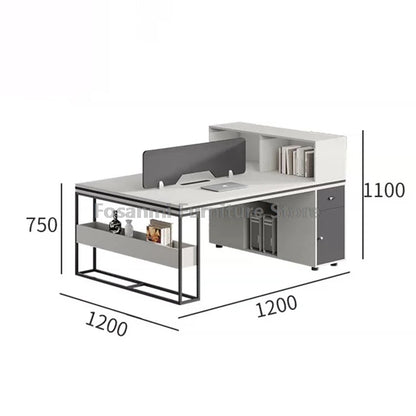 Office Staff Work Desk and Chair Sets Modern Computer Desks with Storage Drawn and Screen Home Furniture Swivel Chairs Table Set