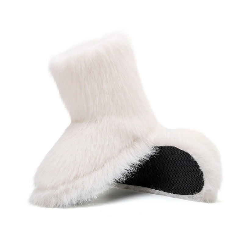 Winter Fluffy Ankle Boots Female Casual Plarform Women's Shoes Plush Luxury Designer Indoor Outdoor Fuzzy Fur Snow Booties Trend