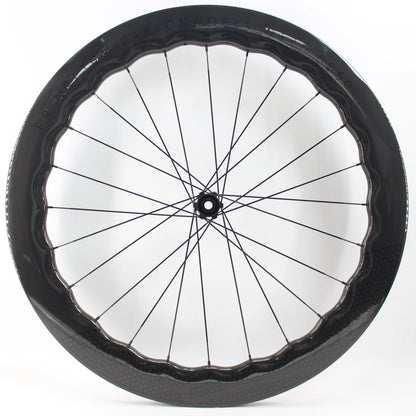 New 700C 65mm wave Road Bike UD Full Carbon Fibre Bicycle Thru Axle Center lock Disc brake Wheelset clincher tubeless rims 25mm