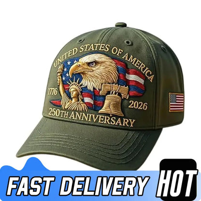 Men Women Baseball Caps US 250th Anniversary Cap Adjustable Retro Washed Patriotic Cap US 250th Anniversary Sports Trucker Hat
