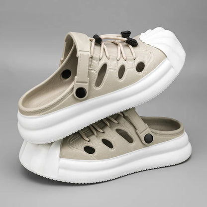 Fashion Men Sandals Summer Half Slippers Outdoor Women Beach Shoes Couple Walking Sneakers Comfortable Breathable Casual Shoes