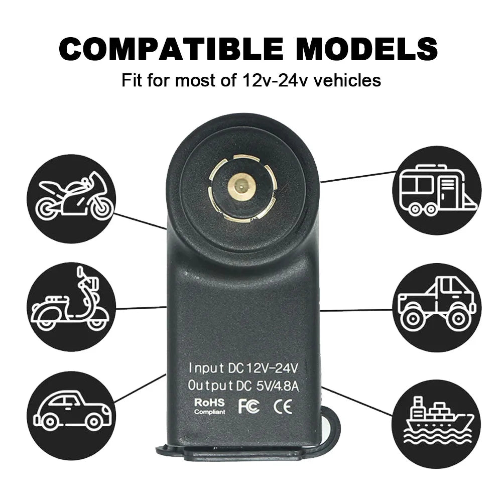 Motorcycle Dual USB Socket Charger Adapter Accessories For BMW R1200RT F850GS F700GS F800 GS/ST R1300GS ADV R12 R1200GS R1250GS