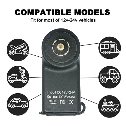Motorcycle Dual USB Socket Charger Adapter Accessories For BMW R1200RT F850GS F700GS F800 GS/ST R1300GS ADV R12 R1200GS R1250GS