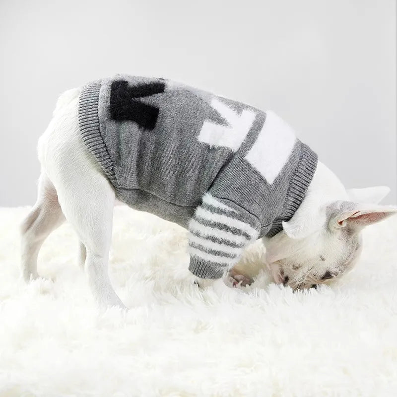 Soft Classic Design Pet Clothing Brand Style Warm Dog Knitted Sweater