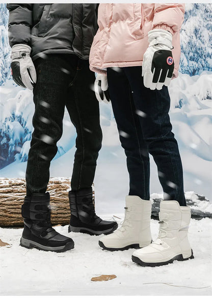 New Warm Plush Women's Snow Boots Fashion Outdoor Women Boots Platform Anti-Slip Hiking Boots Waterproof Winter Warm Ankle Boots