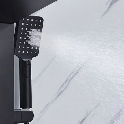 Black LED Shower Panel Tower System Rain Waterfall Shower Column Hydroelectricity Massage Body Spa Bath Shower Faucet Mixer