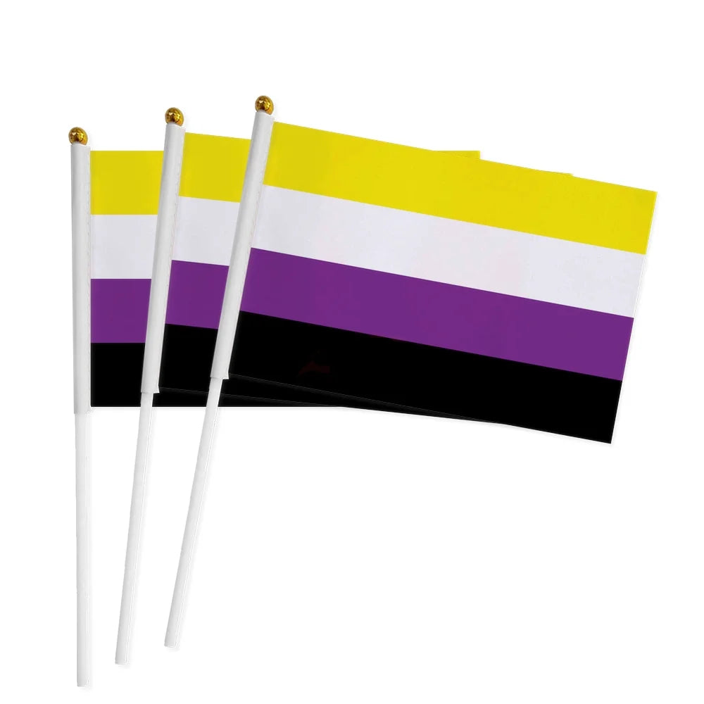 Hand Flag 100pcs 14x21cm Dream SMP Flag Gay Lesbian Homosexual Bisexual LGBT Pride Flag Customized Rainbow Hand Flag