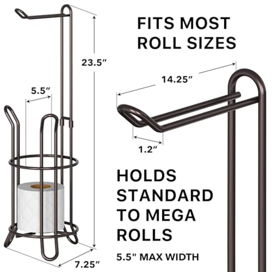 Bathroom Toilet Tissue Paper Roll Storage Holder Stand Bronze