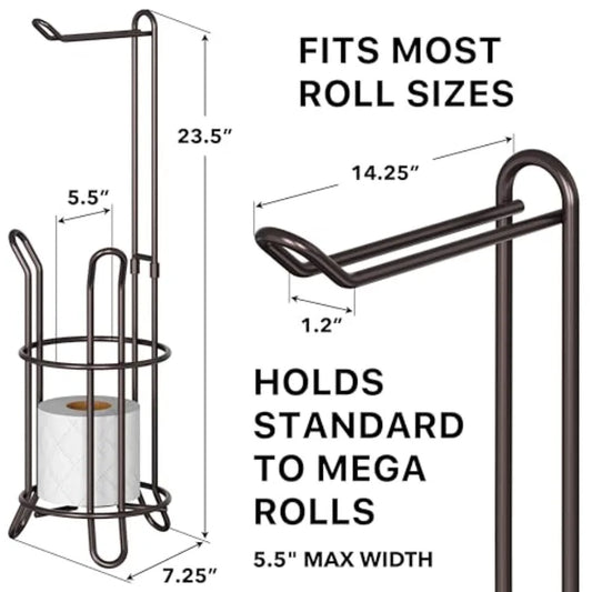 Bathroom Toilet Tissue Paper Roll Storage Holder Stand Bronze