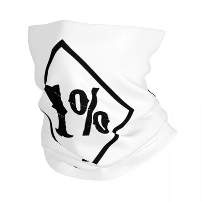 One Percenter 1% Bandana Neck Cover Printed Motorcycle Club Biker Mask Scarf Multifunctional Cycling Scarf for Men Women Adult