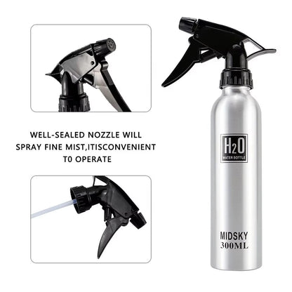 300/500ML Aluminum Spray Bottle Pro Salon Hairdressing High Pressure Refillable Sprayer Barbershop Home Use Tool Accessories