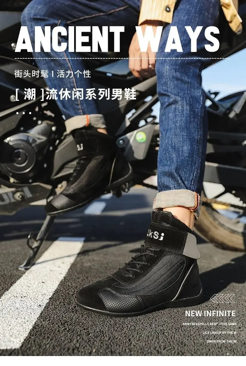 Outdoor Motorcycle Riding Shoes Anti Slip Go Kart Training Shoes Motorcycle Travel Off-road Shoes for Men Motocross Boots
