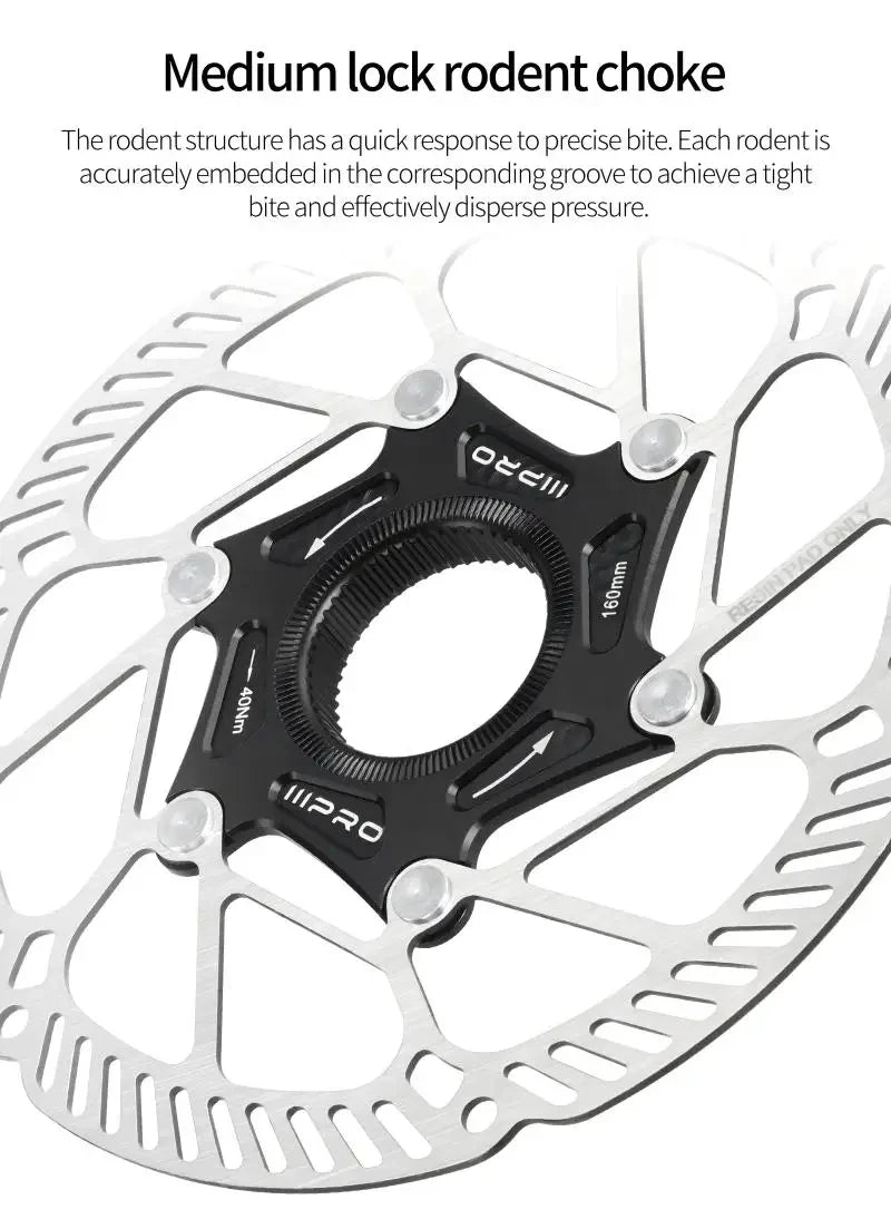 IIIPRO Bike Brake Floating Rotor 140/160/180/203mm Center Lock Brake Disc Ultralight High Strength abstract heat Disc Bike Part