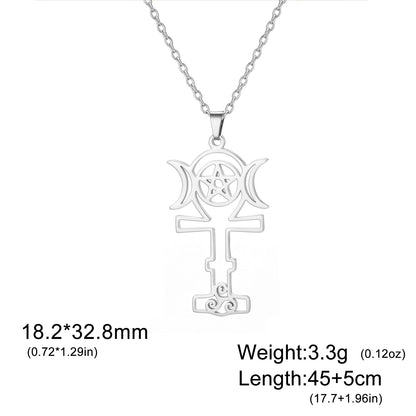 Jeshayuan Greek Goddess Hecate Ἑκάτη Pendant Necklace For Women Triple Moon Goddess Stainless Steel Amulet Jewelry NEW
