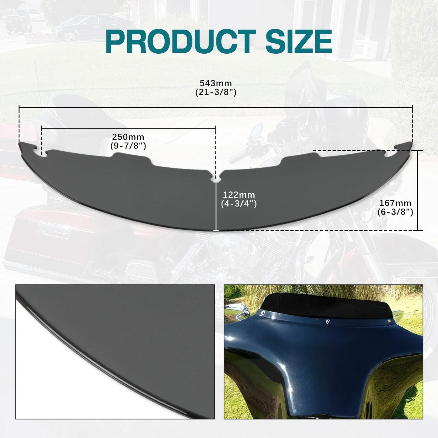 4'' 6"8'' Windshield Fairing Windscreen Cover For Harley Electra Street Glide Touring1996-2013 Black/Smoke