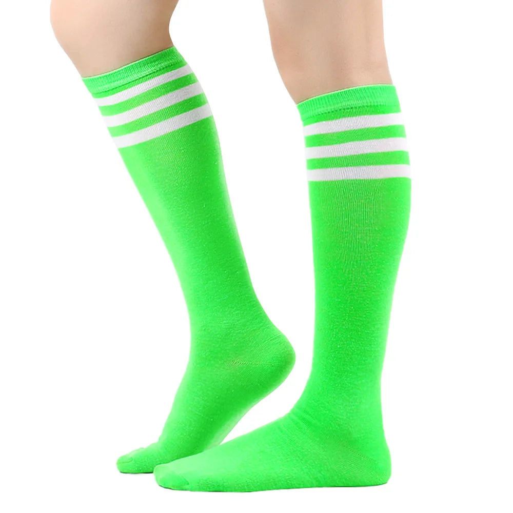 Middle Tube Sock Women Striped Knee High Ladies Japanese Harajuku College Style Cotton Summer Calf Sock Black White Female Gift