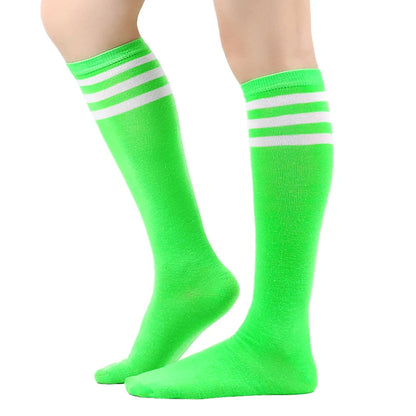 Middle Tube Sock Women Striped Knee High Ladies Japanese Harajuku College Style Cotton Summer Calf Sock Black White Female Gift