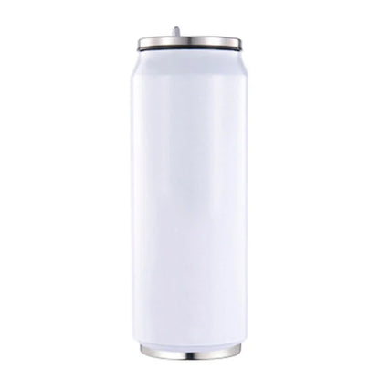 500ML DIY Sublimation Tumbler Cans Stainless Steel Thermos Bottle With Straw Coke Can Travel Car Vacuum Flasks Drink Cup