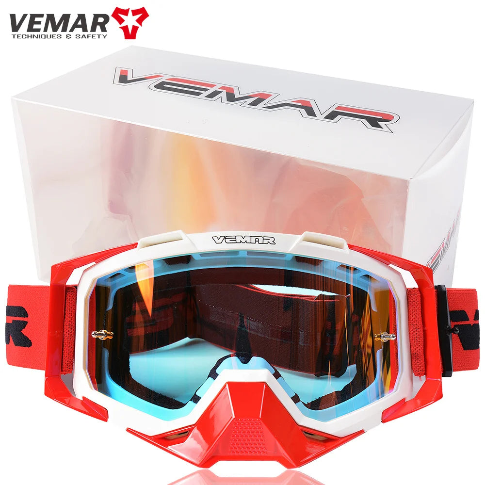 VEMAR Motorcycle Goggles Men Dustproof Motocross Helmet Glasses Skiing Gafas MTB ATV Dirt Bike Moto Sunglasses Outdoor Riding