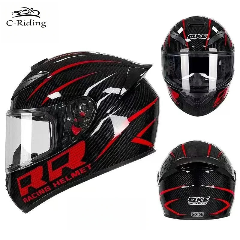 Adult Helmets For Motorcycle Full Face Helmet HD Visors Capacete De Moto Capacetes DOT Approved