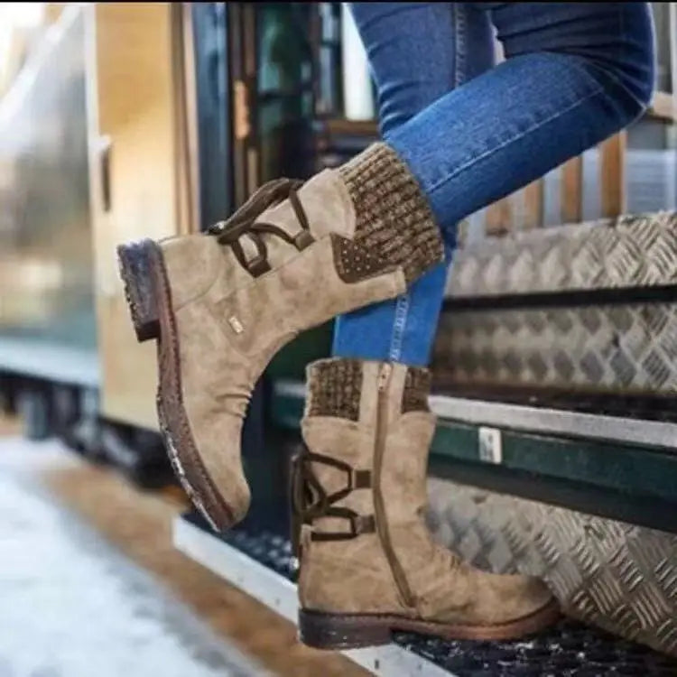 Women Winter Mid-Calf Boots  Winter Shoes Ladies Fashion Snow Boots Shoes Thigh High Suede Warm Botas 2023