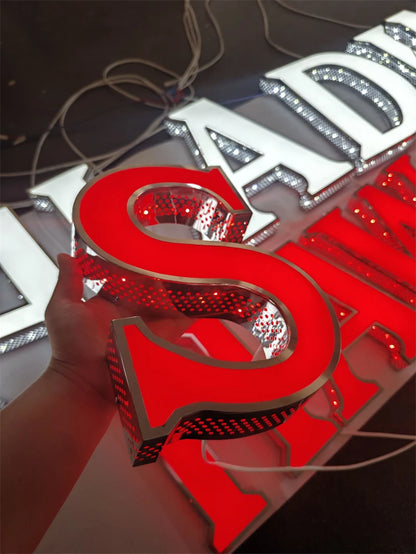 Custom Made Front Lit & Side Lit LED Channel Letters Signs Perforated Shop Signs Exterior Use