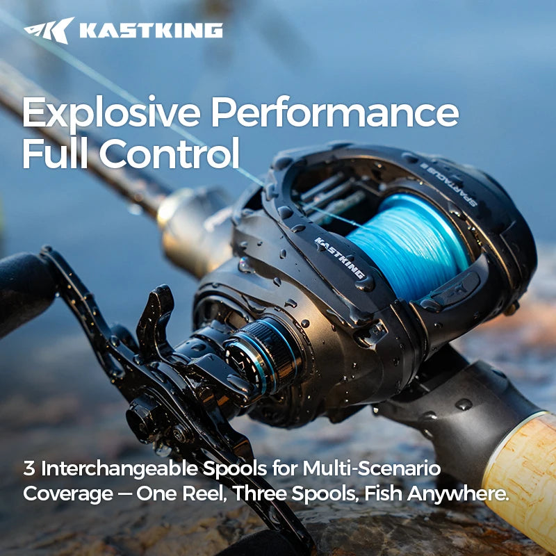 KastKing Spartacus III Long Cast Baitcasting Reel 11+1 Ball Bearings 7.2:1 Gear Ratio Reel 3 Spool for Multiple Fish Species