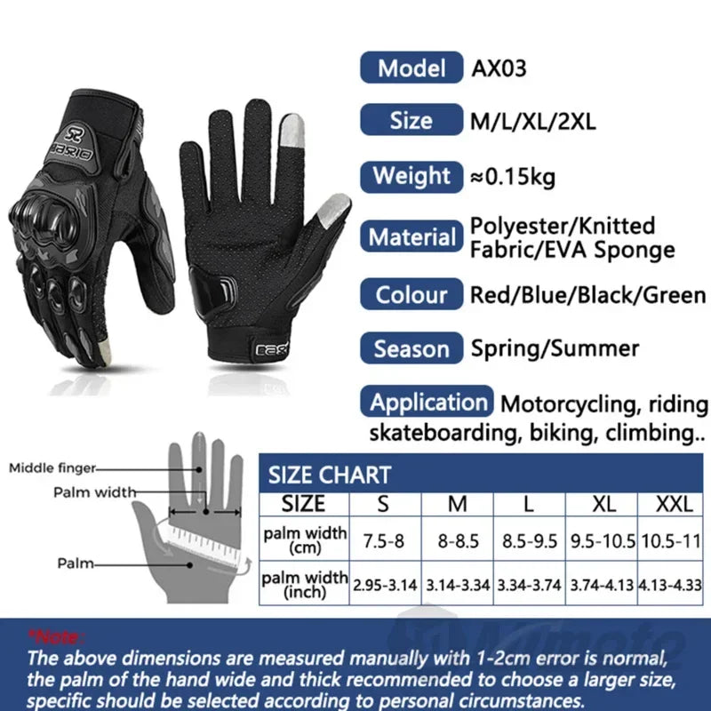 Man's Motorcycle Rider Fabric Gloves for Ktm Man Summer Touchscreen & Motocross Anti-fall Palm Accessories Sports Cycling mitten