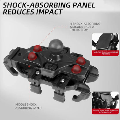 Shock Absorption Phone Holder for Motorcycle Bike Stable Anti-shake 360° Rotation Adjustment Moto Handlebar GPS Navigation Brack