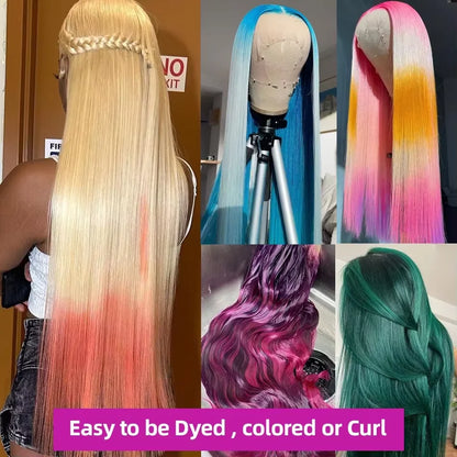 613 HD Lace Frontal Wig 13X6 Straight 100% Human Hair Wigs 40 50 Inch 13x5 Colored Blonde Lace Front Pre Plucked Human Hair Wig