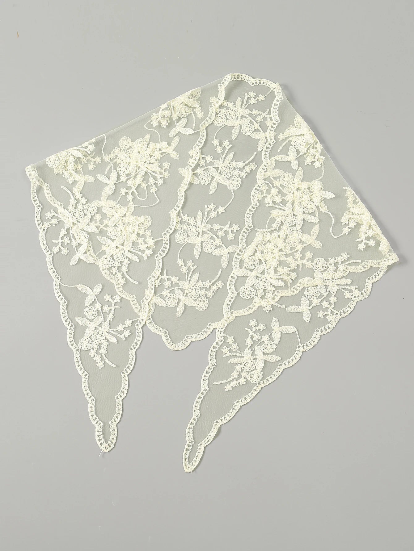 Wholesale French Lace Triangle Scarf Embroidered Flower Lace Scarf Small Shawl Crochet Head Scarf Headwraps Bandana For Women