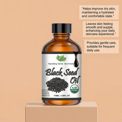 Pure Black Seed Oil Essence Multipurpose Deep Nourishing Oil for Face Body Hair Scalp Soothing Hydrating Refreshing Skincare Oil