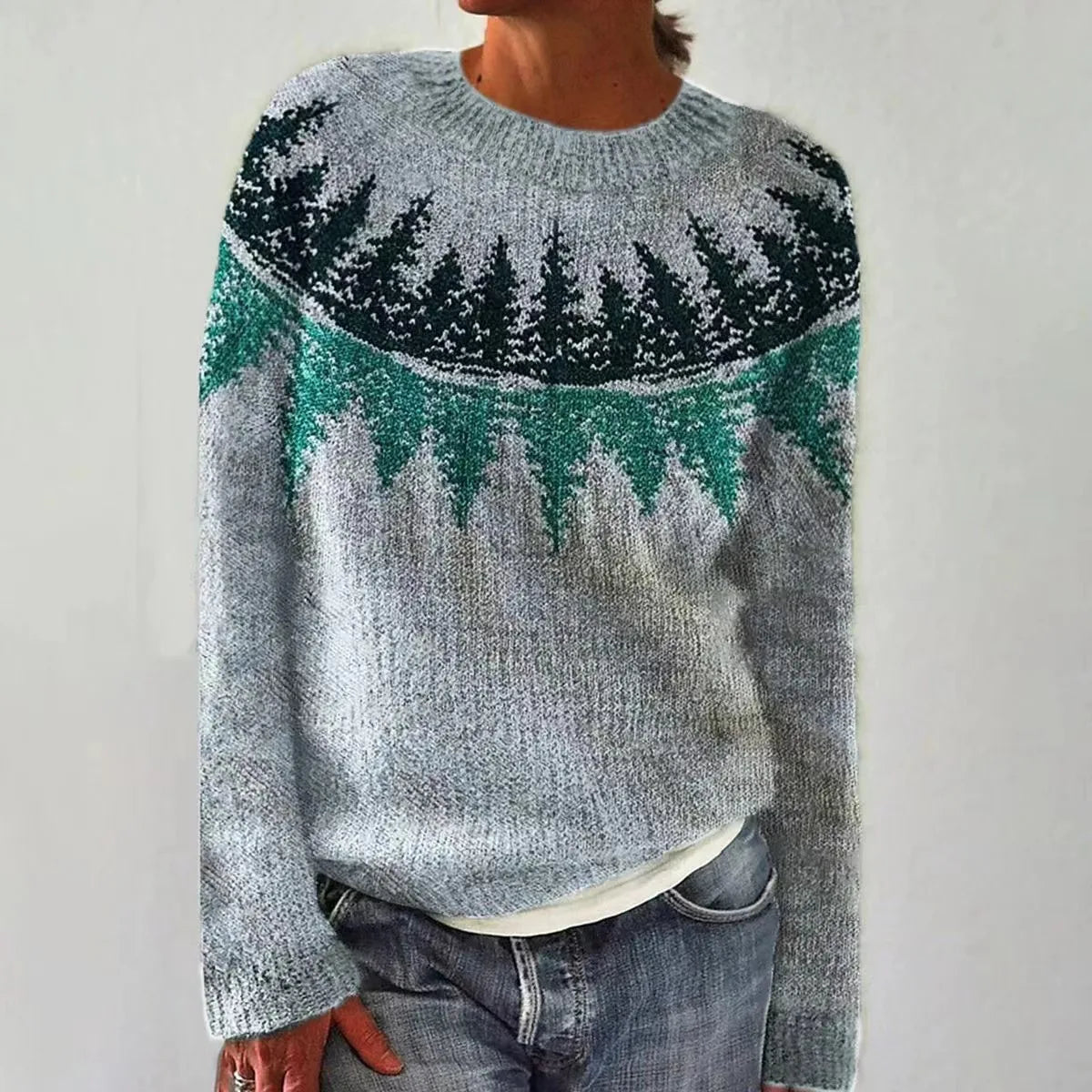 2025 Spring Knitted Women Sweater Print O-neck Long Sleeve Casual Loose Sweaters Female Winter Elegant Trendy Ladies Clothes