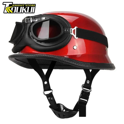 Motorcycle Helmet Fashion Capacete De Moto Retro Casco Moto German Vintage Moto Helmet DOT Certification Half Helmet Men Women