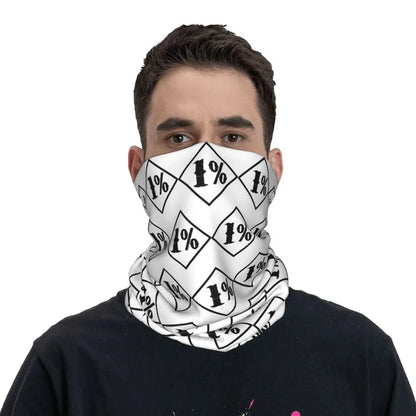 One Percenter 1% Bandana Neck Gaiter Printed Motorcycle Club Biker Wrap Scarf Multifunctional Headwear Outdoor Unisex Adult
