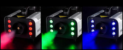 Datewink 1200W Smoke Fog Machine RGB 6LEDs Stage Lighting Effect Haze Generator Remote Control For Party DJ Disco Club Wedding